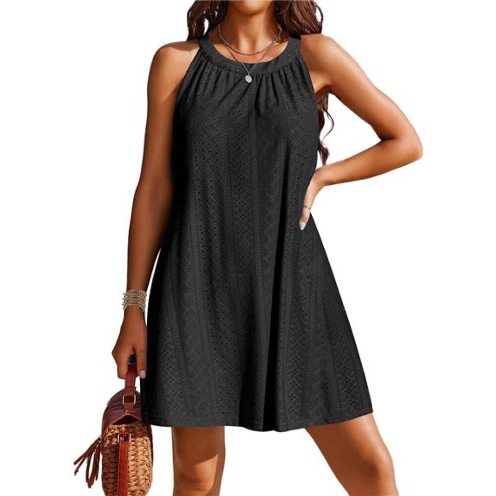 Women’s Crochet Swimsuit Cover Up Beach Dress Sleeveless Tank Top Resort Wear